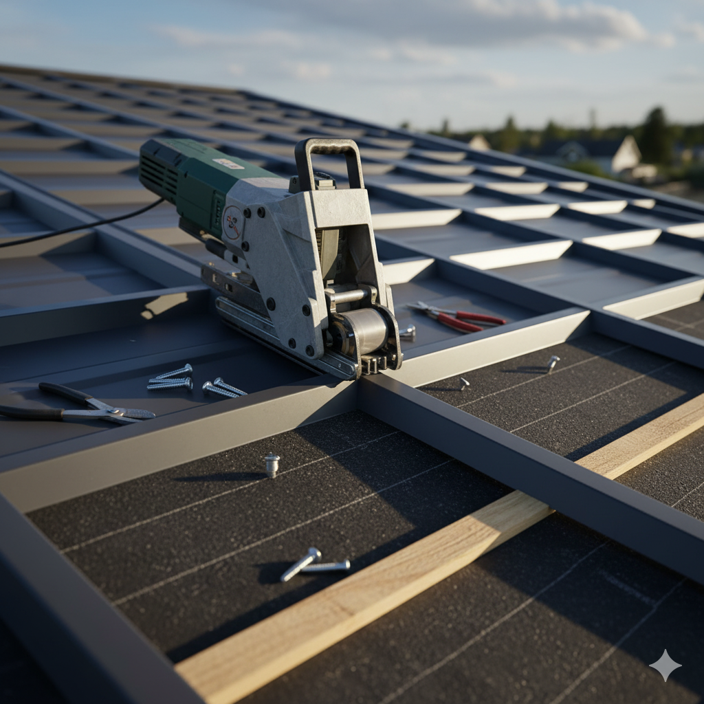 Figuring metal roofing