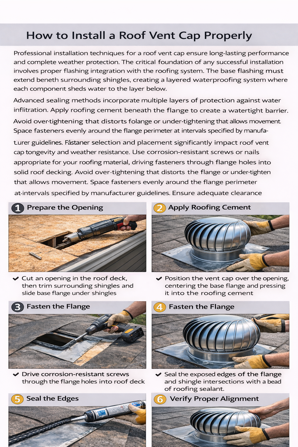 How to Install Roof Vent Cap
