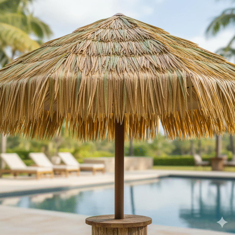 Synthetic umbrella thatch roofing