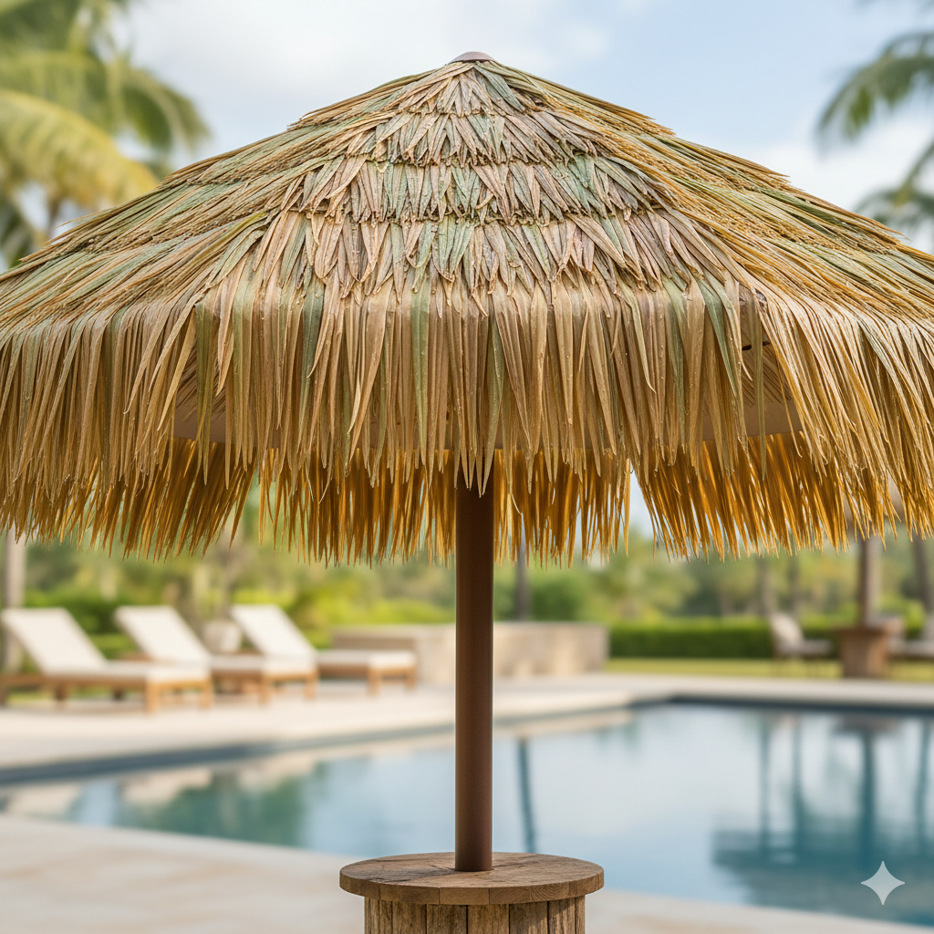 Synthetic umbrella thatch roofing
