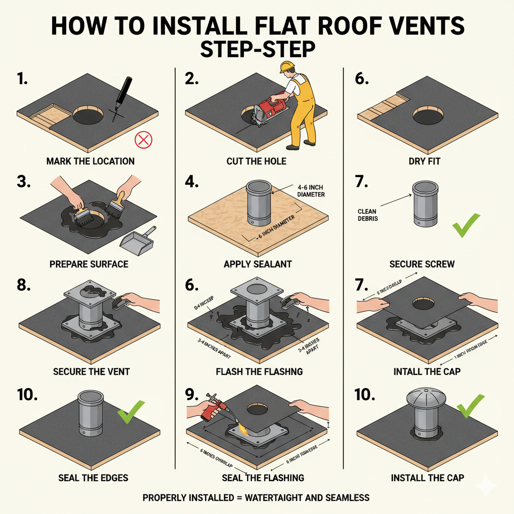 How to Install Flat Roof Vents Step-by-Step