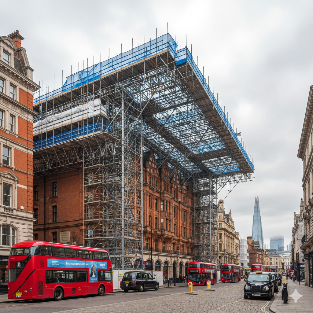 Temporary roof scaffolding in london