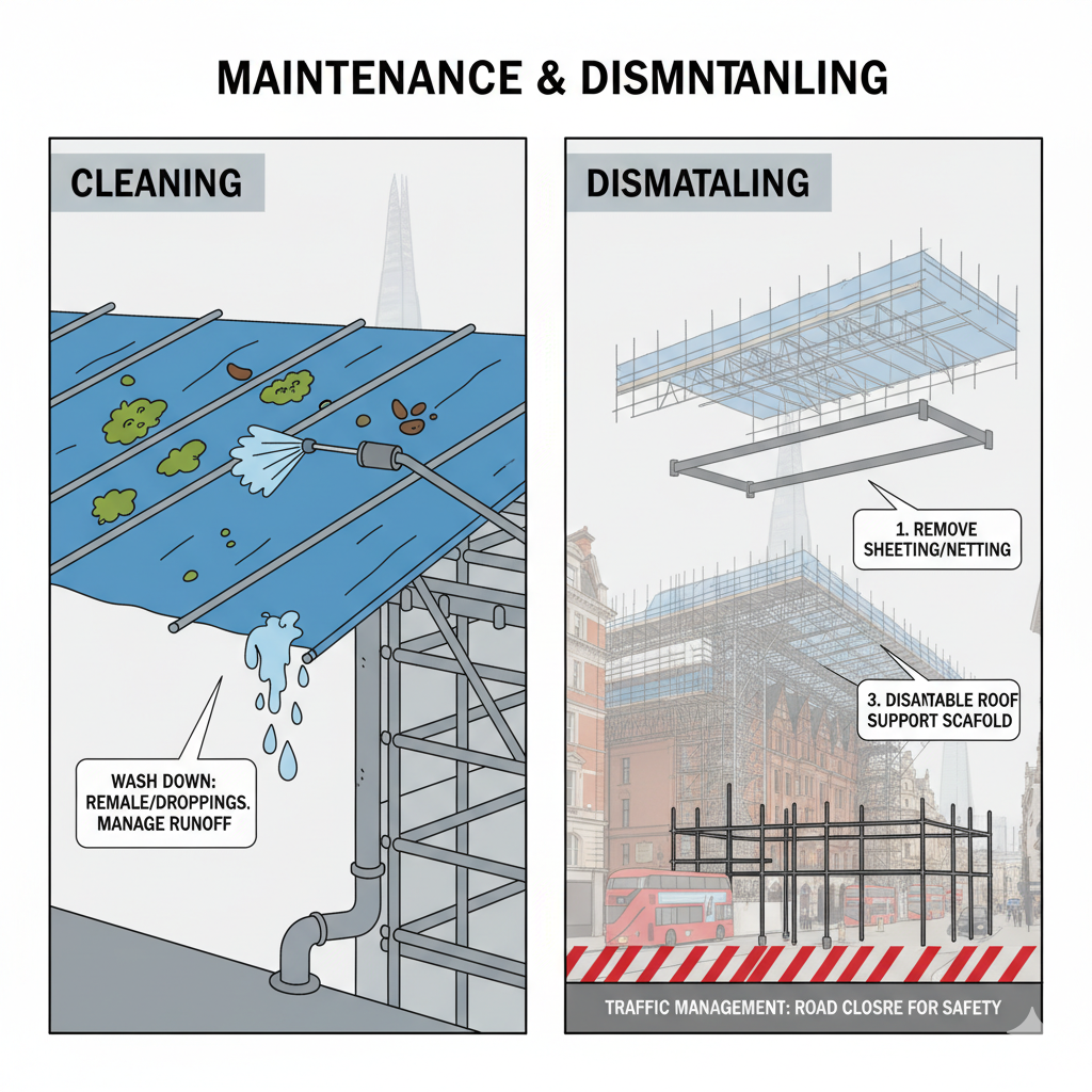 How to Clean Temporary roof scaffolding in london