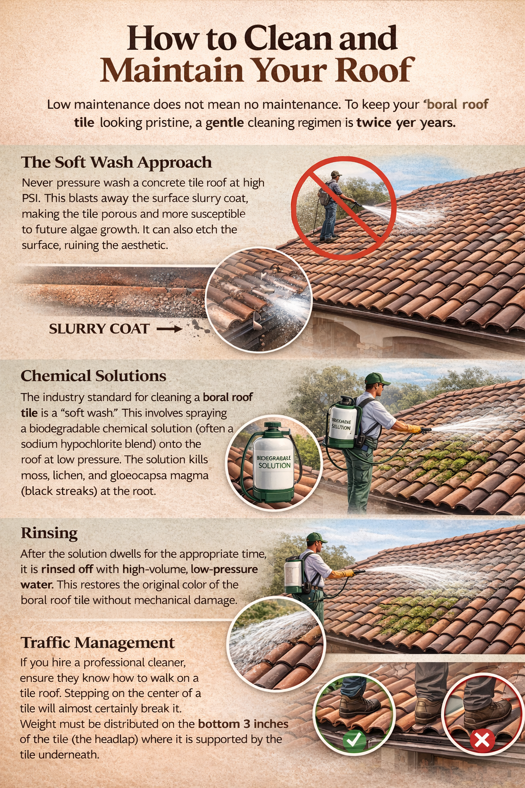 How to Clean boral roof tile