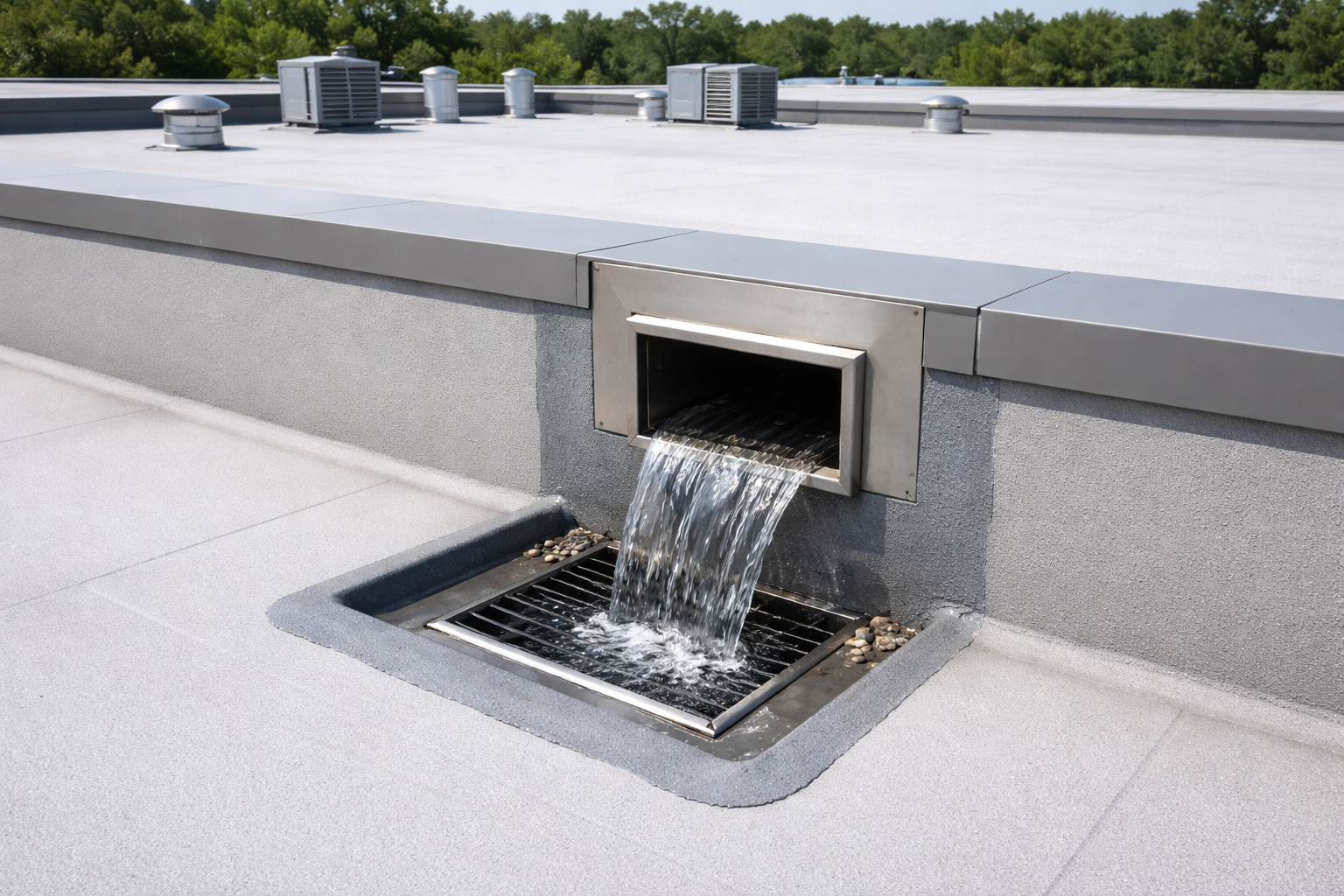flat roof scupper