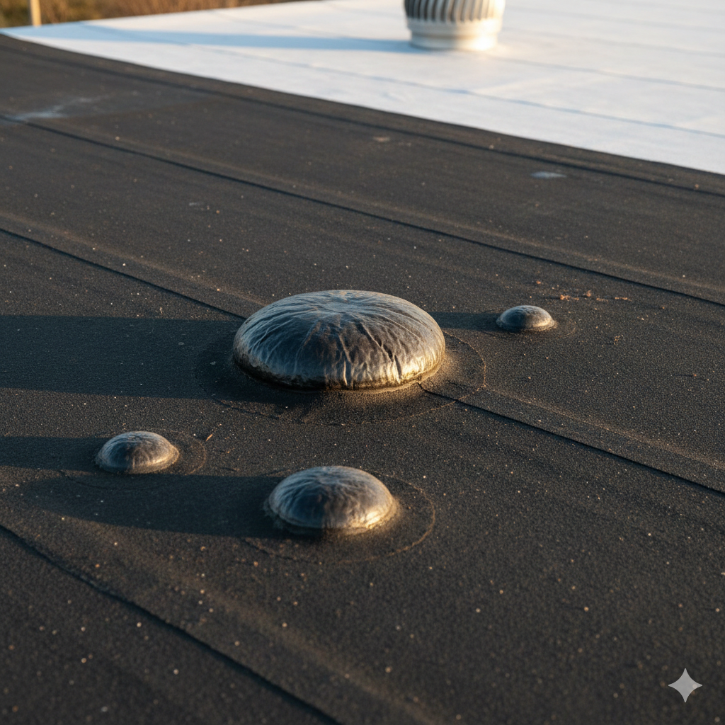 flat roofing bubble repair1