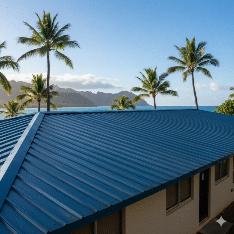 hawaiian blue metal roof