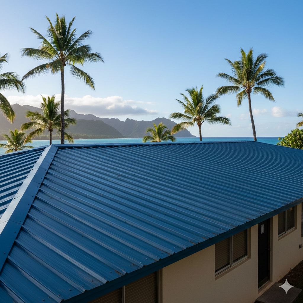 hawaiian blue metal roof
