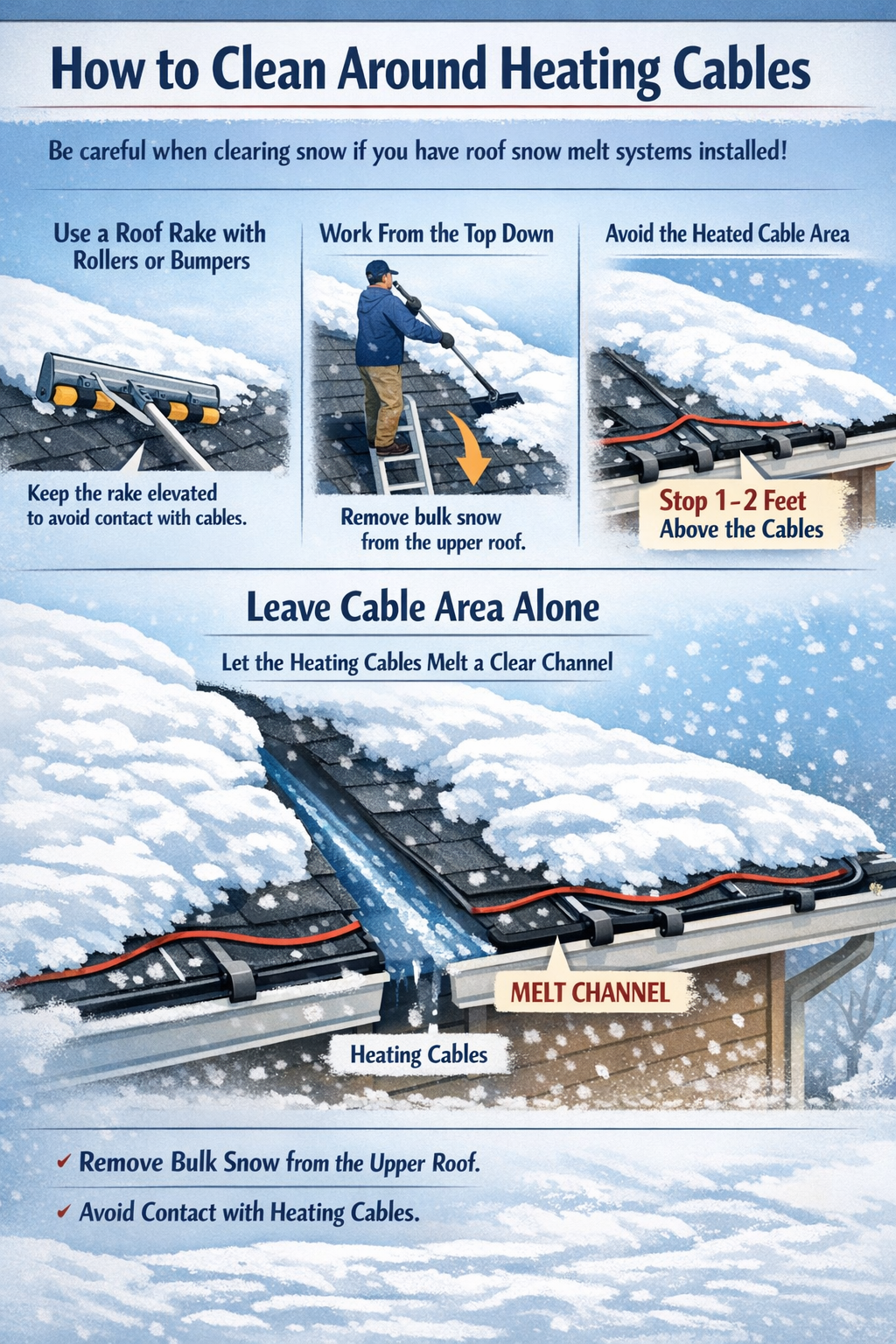 How to Clean roof snow melt systems
