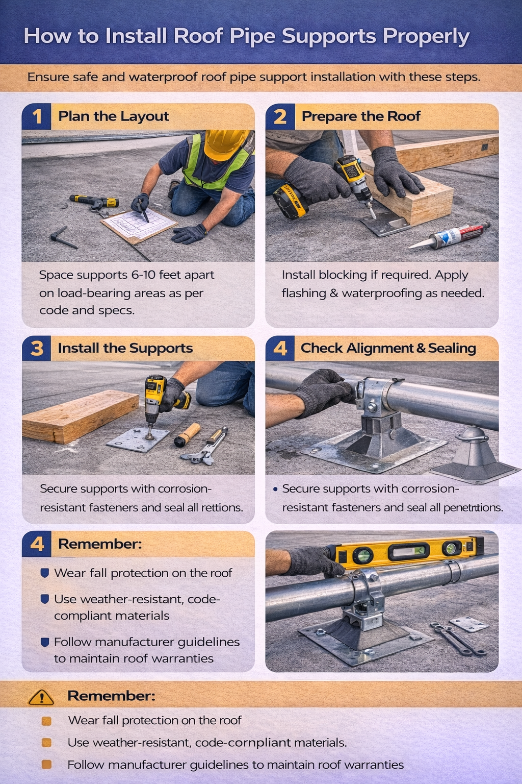 How to Install Roof Pipe Supports Properly