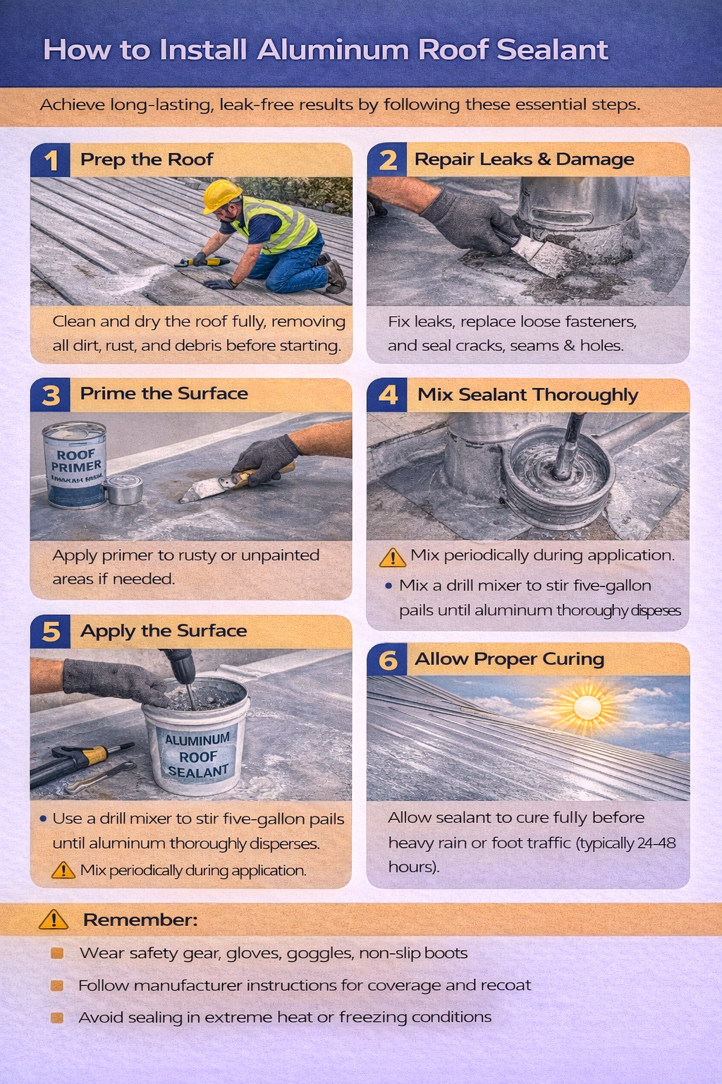 How to Install Aluminum Roof Sealant
