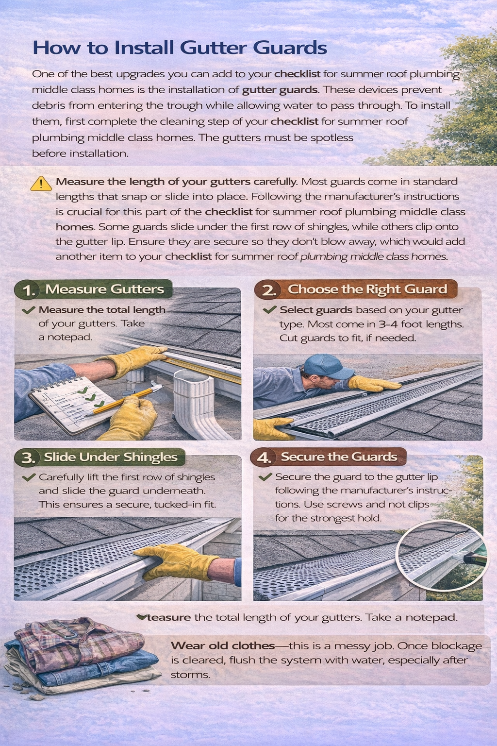 How to Install checklist for summer roof plumbing middle class homes