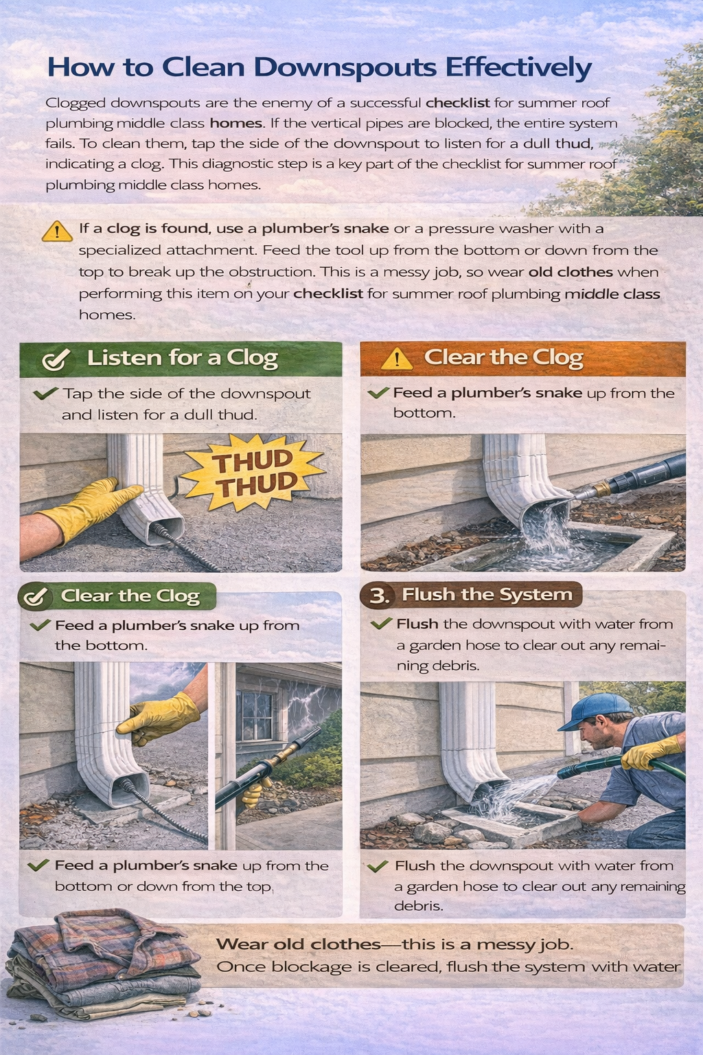 How to Clean checklist for summer roof plumbing middle class homes