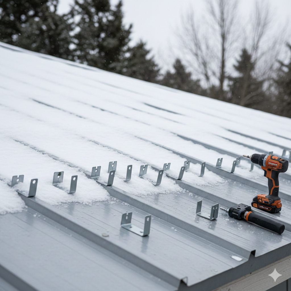 how to install snow guards on metal roof