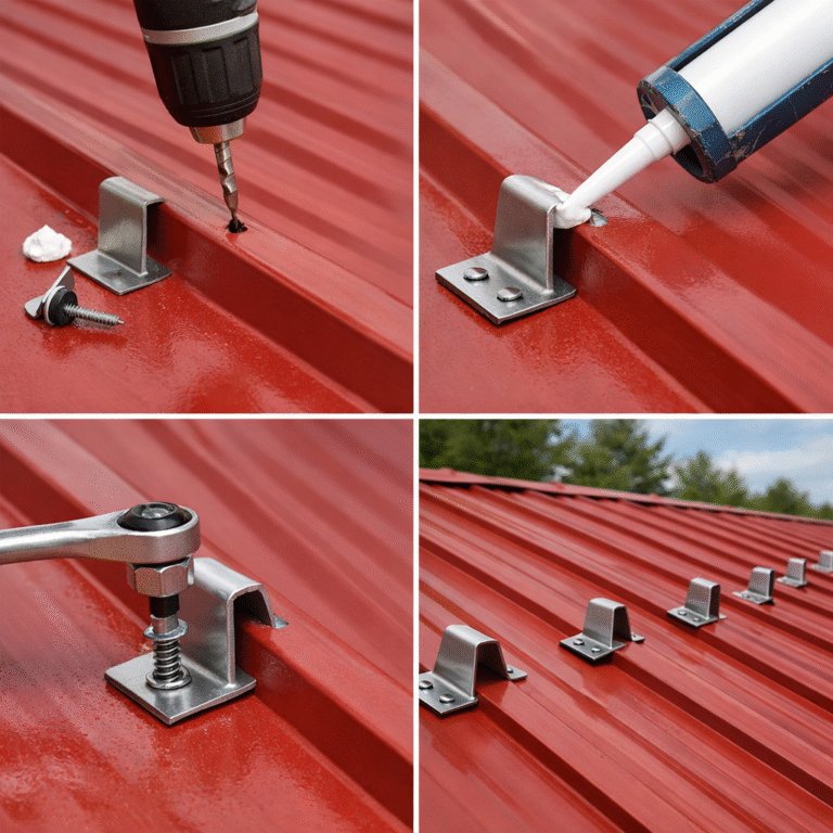 install snow guards on metal roof