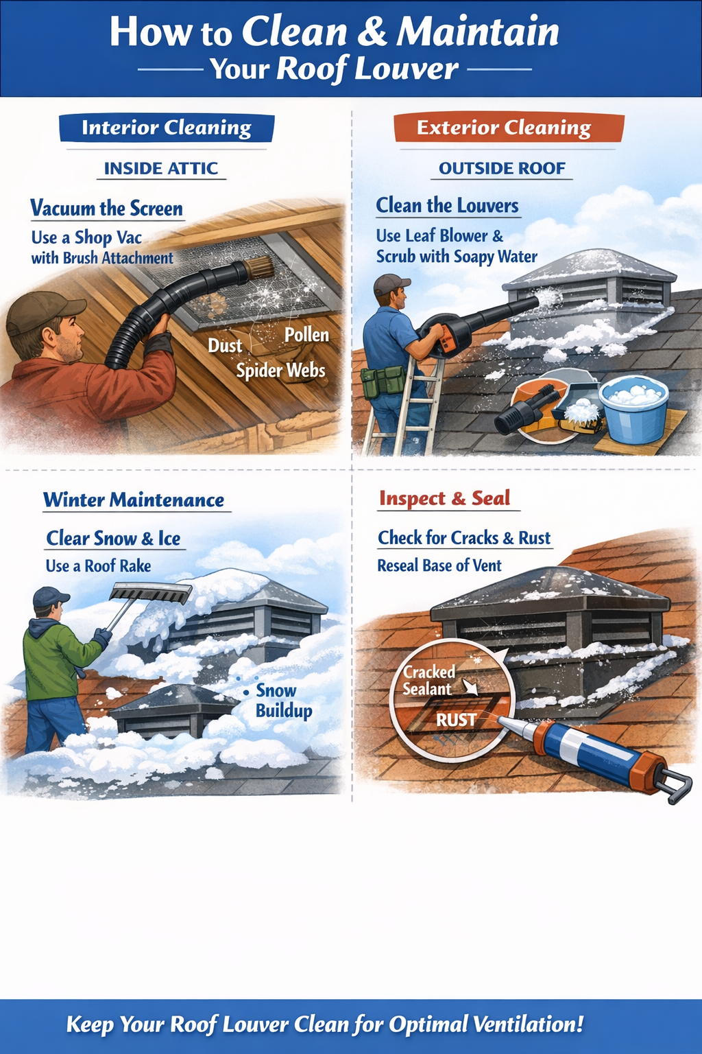 How to Clean and Maintain Your Roof Louver