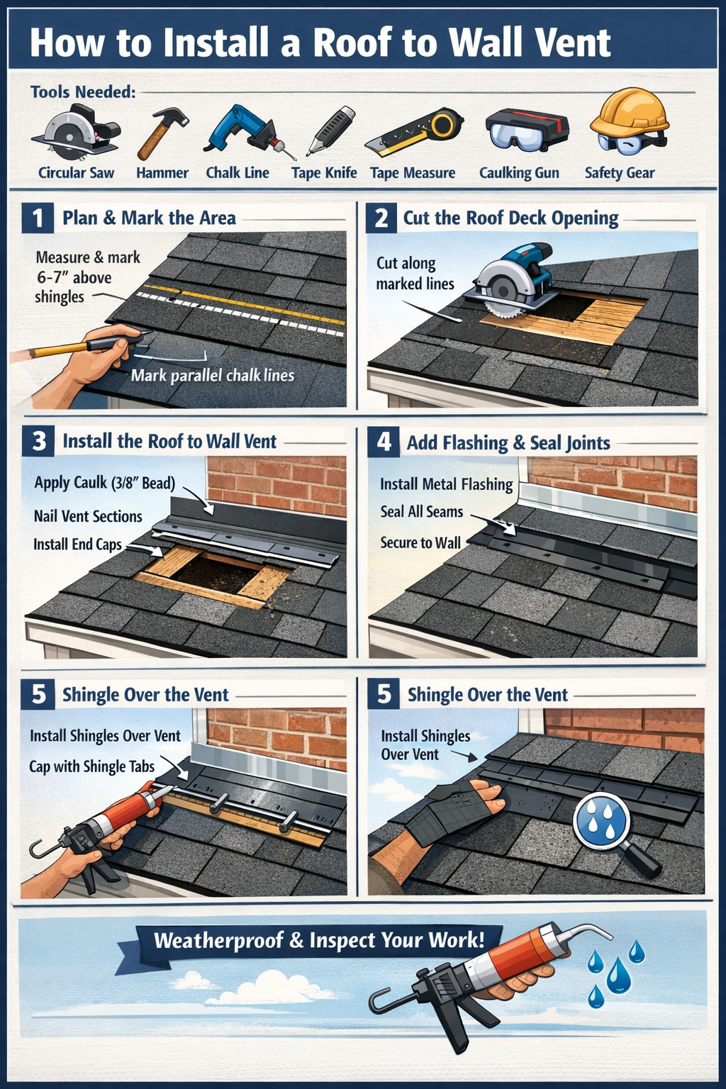 How to Install a Roof to Wall Vent