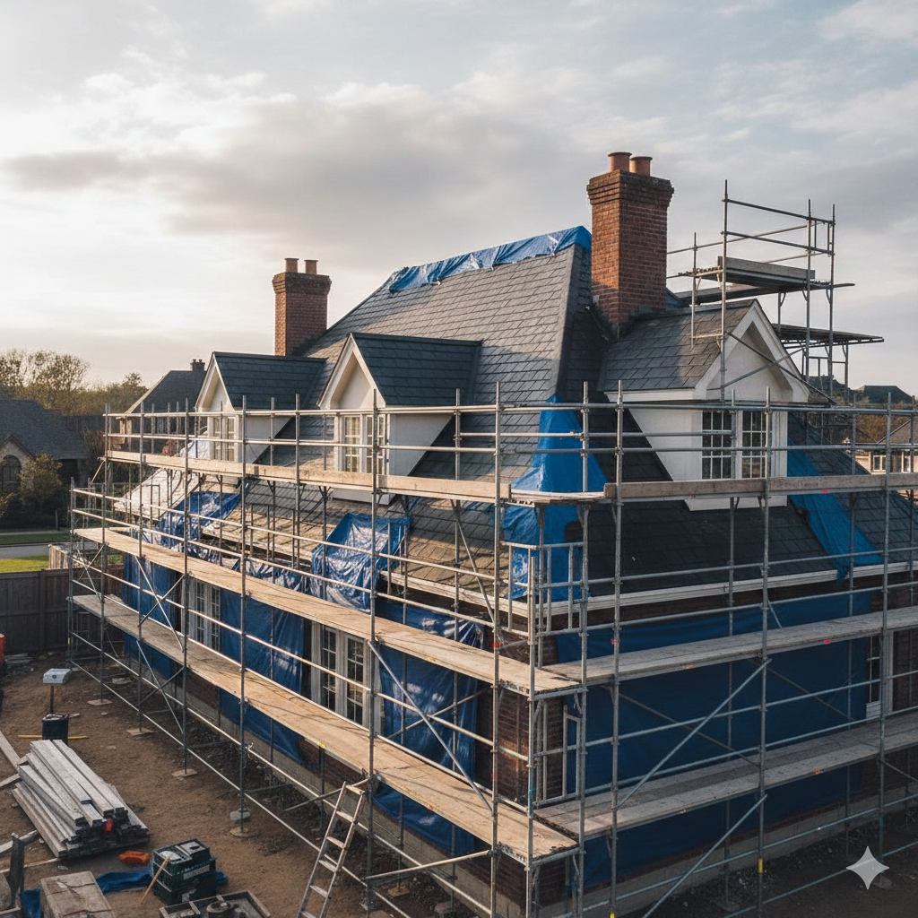 scaffolding on a roof (1)