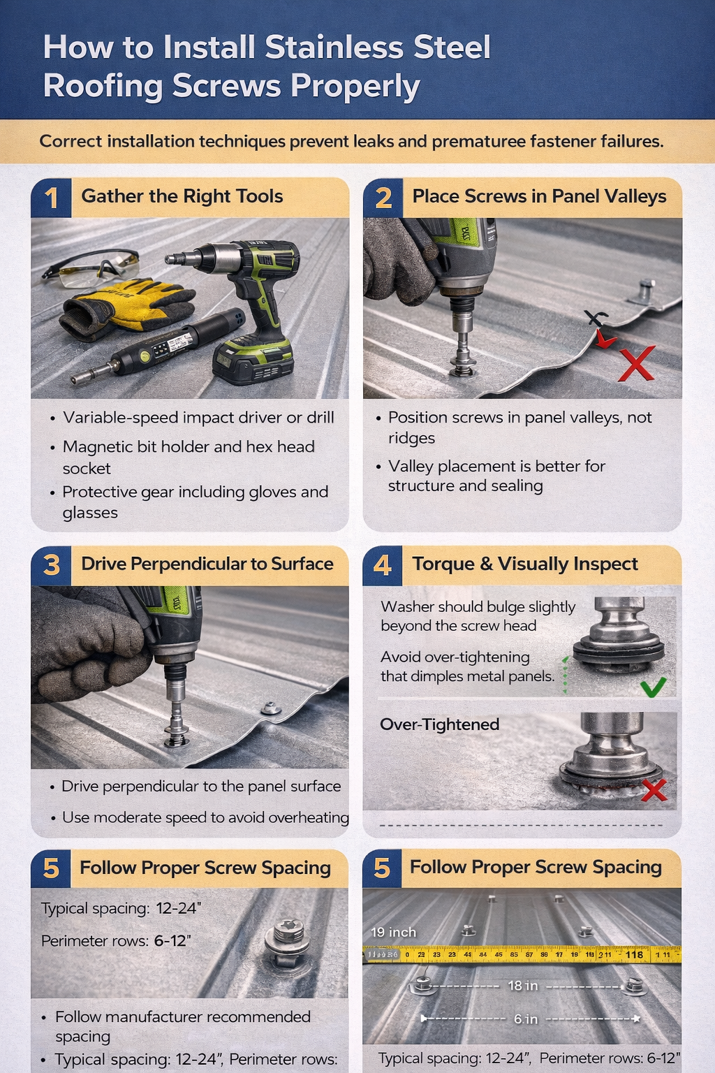How to Install Stainless Steel Roofing Screws Properly