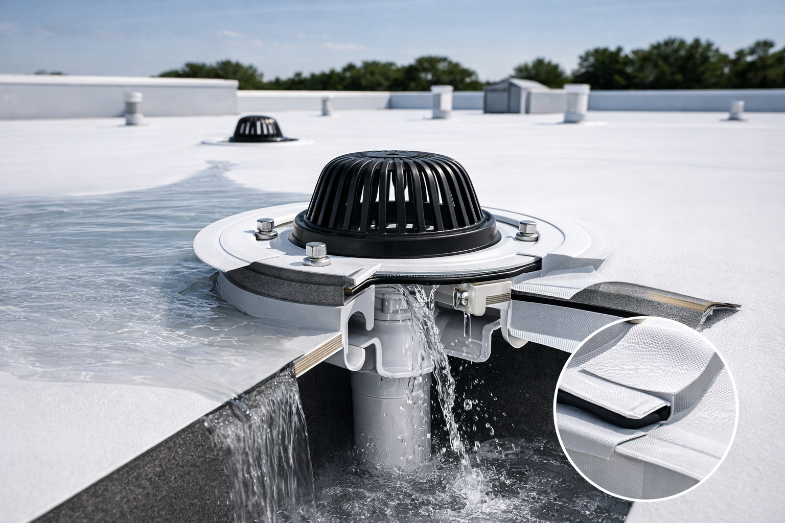 tpo roof drains