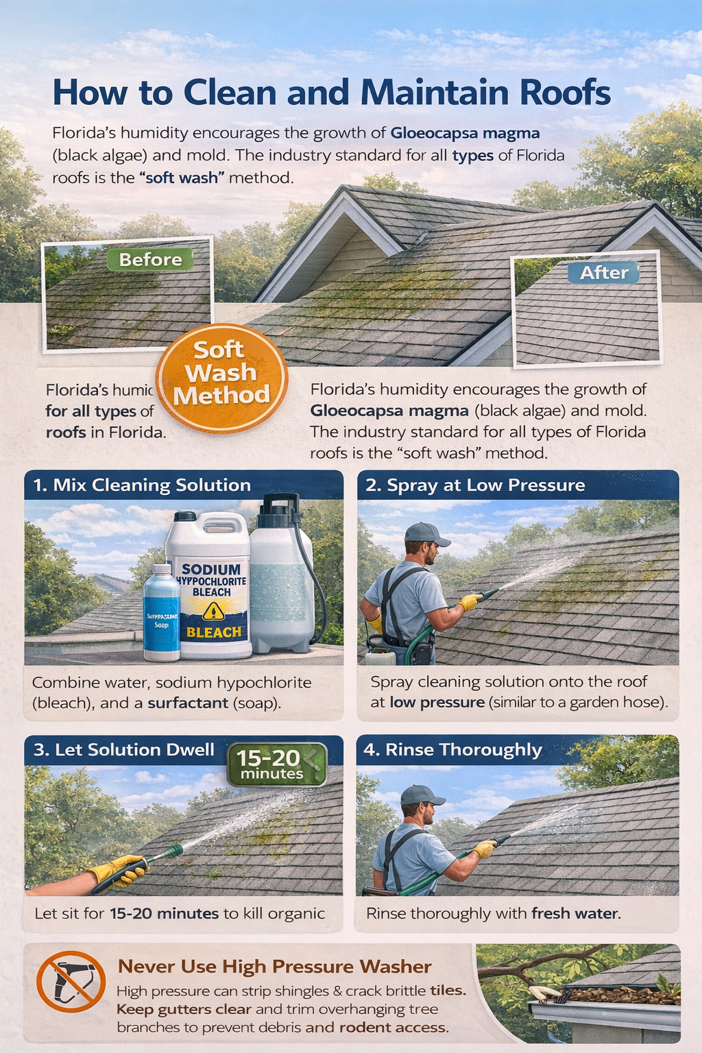 How to Clean and Maintain Roofs