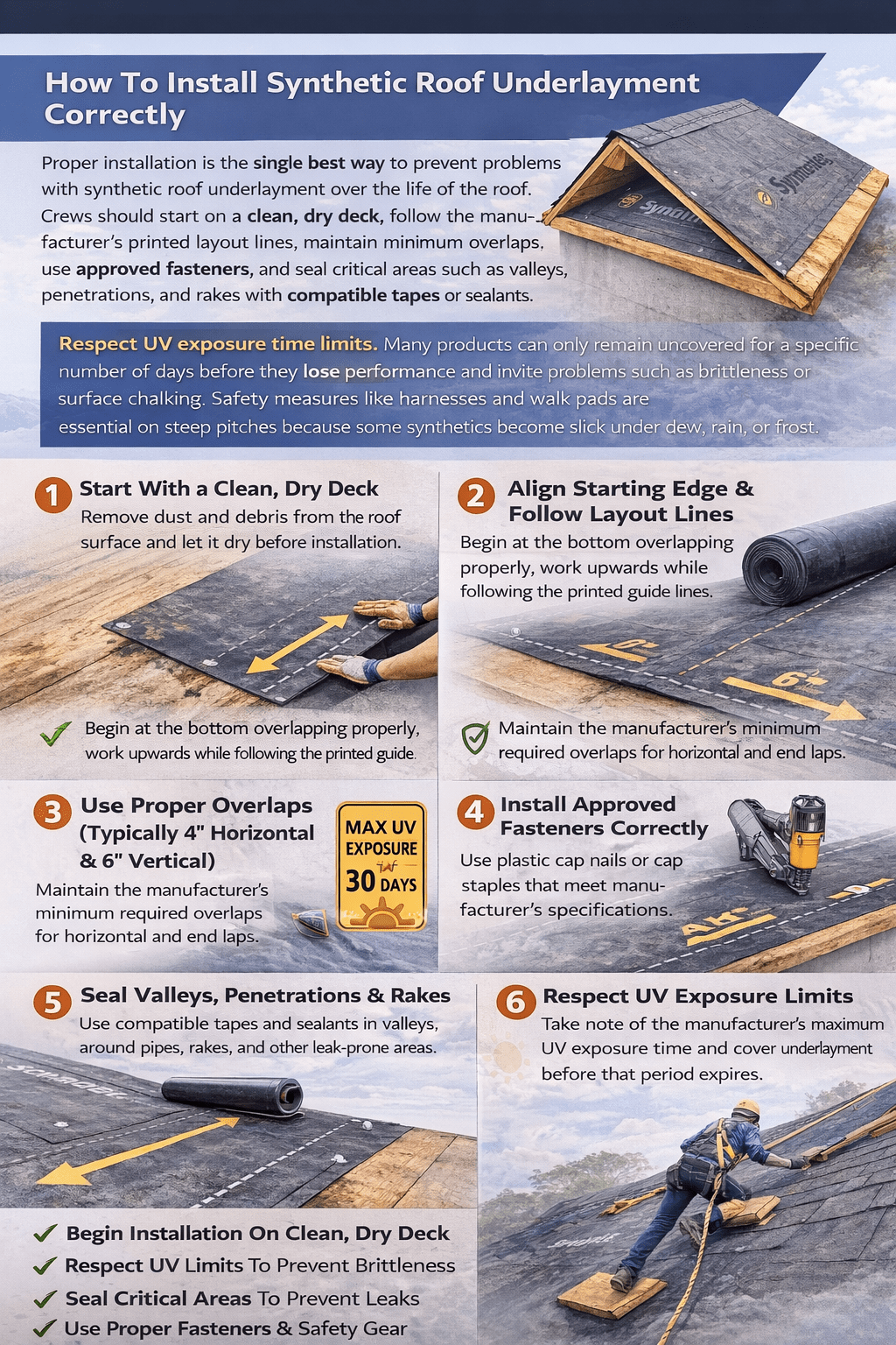 How To Install Synthetic Roof Underlayment Correctly