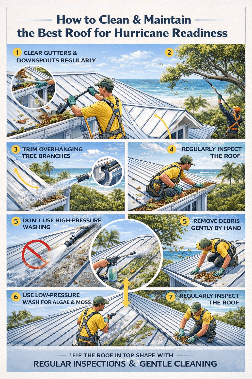 How to clean and maintain the best roof for hurricane readiness