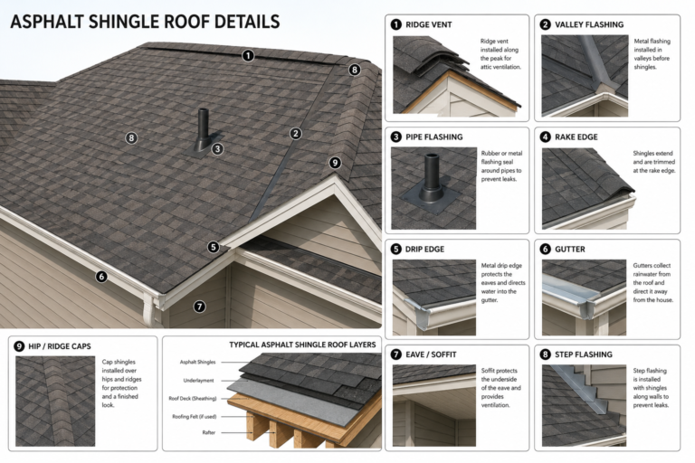 asphalt shingle roof details