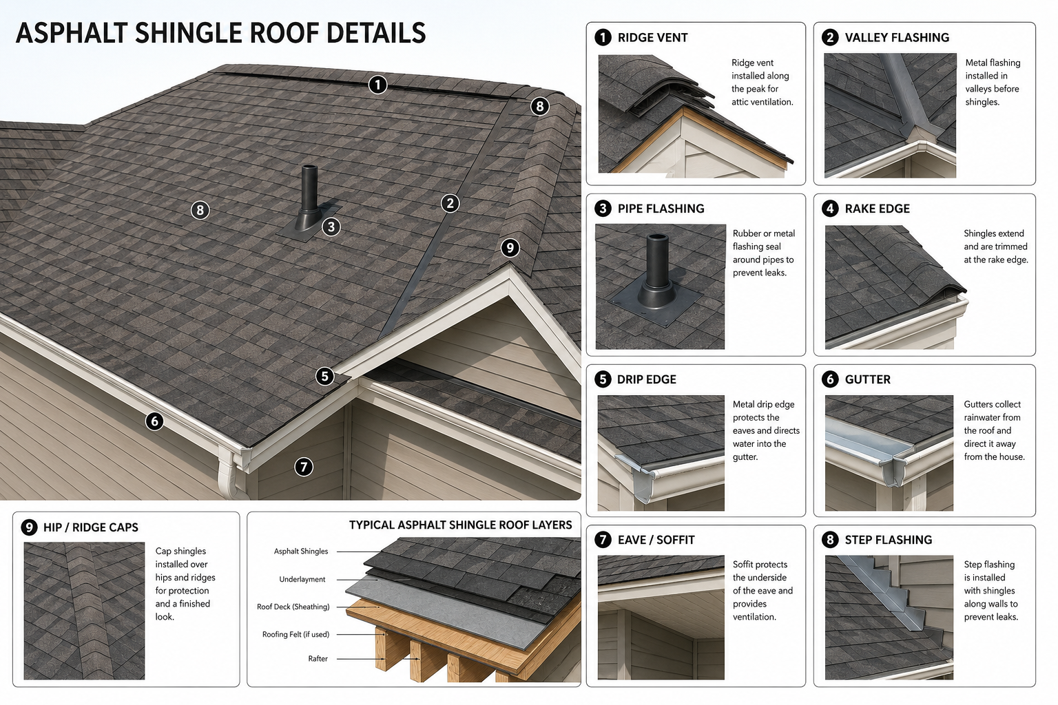 asphalt shingle roof details